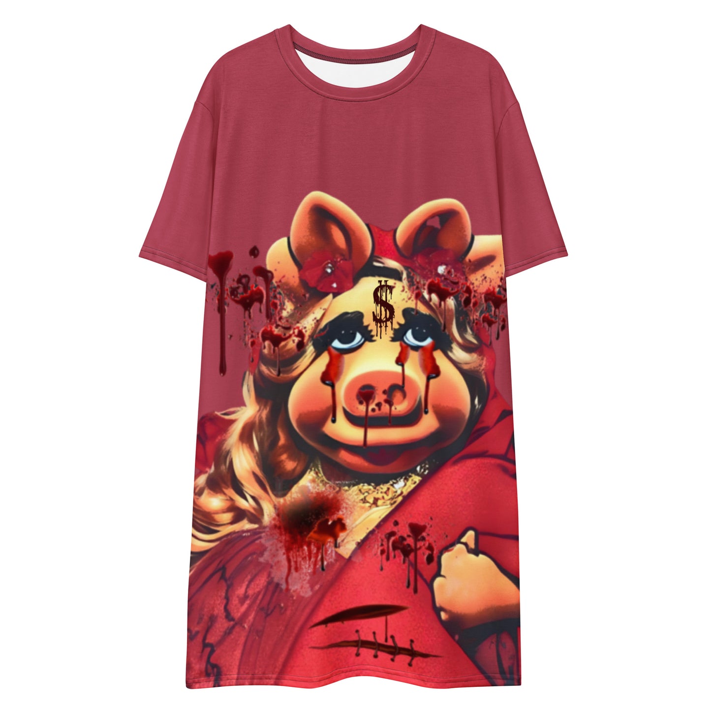 MURDERED PIGGY T-DRESS
