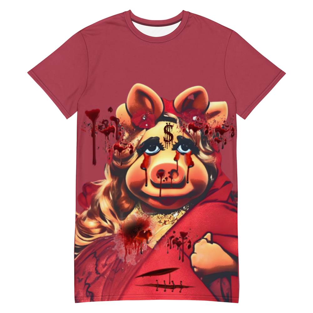 MURDERED PIGGY T-DRESS